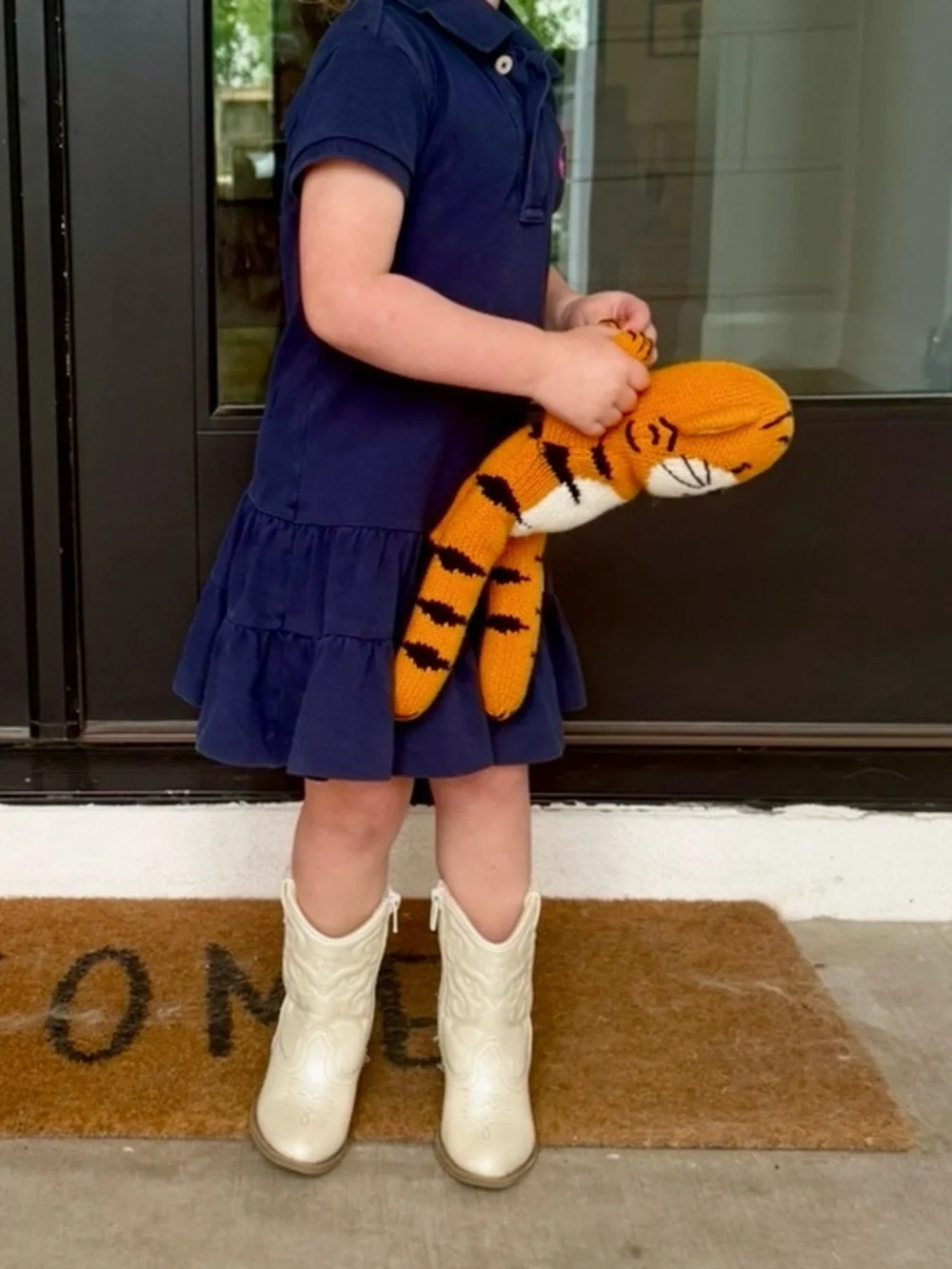 Girls Ralph Lauren Navy Polo Dress with Tiered Skirt